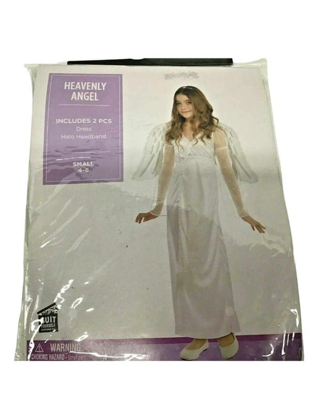 Heavenly Angel Dress and Halo Costume Girls Small by Suit Yourself